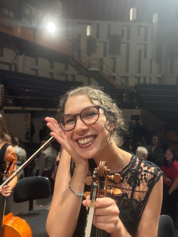 Gulda Student Sonia Ciaroni with Erasmus+ Orchestra